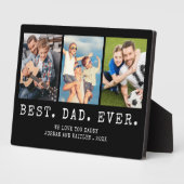 Moderne BESTE DAD EVER 3-foto's op maat Fotoplaat (Zijkant)