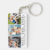 Moderne BESTE DAD EVER 3-foto's op maat Sleutelhanger (achterkant)