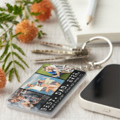 Moderne BESTE DAD EVER 3-foto's op maat Sleutelhanger (Voorkant Rechts)