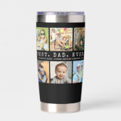 Moderne BESTE DAD OOIT 12 foto's gepersonaliseerd Geïsoleerde Drinkbeker (Achterkant)