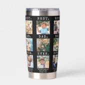 Moderne BESTE DAD OOIT 18 Foto's Aangepaste kolomm Geïsoleerde Drinkbeker (Achterkant)