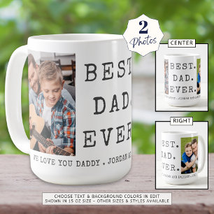 Moderne BESTE DAD OOIT 2 foto's gepersonaliseerd Koffiemok