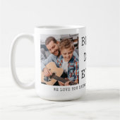 Moderne BESTE DAD OOIT 2 foto's gepersonaliseerd Koffiemok (Links)