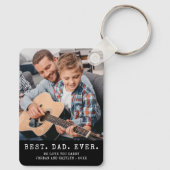 Moderne BESTE DAD OOIT 2 foto's gepersonaliseerd Sleutelhanger (Achterkant)