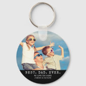 Moderne BESTE DAD OOIT 2Foto's Gepersonaliseerd Sleutelhanger (Achterkant)