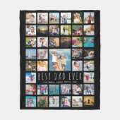 Moderne BESTE DAD OOIT 41 Photo Collage Zwart Fleece Deken (Voorkant)