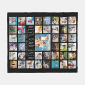 Moderne BESTE DAD OOIT 41 Photo Collage Zwart Fleece Deken (Voorkant (Horizontaal))
