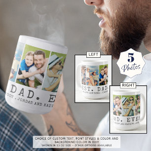 Moderne BESTE DAD OOIT 5 foto's gepersonaliseerd Koffiemok