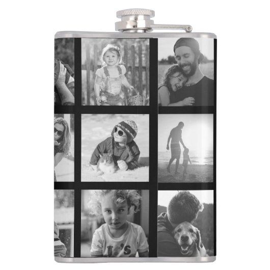 Moderne BESTE DAD OOIT Koel Unieke fotocollage Heupfles (Achterkant)