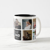 Moderne beste DAD ooit script Eenvoudige 9 fotocol Tweekleurige Koffiemok (Voorkant rechts)