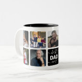 Moderne beste DAD ooit script Eenvoudige 9 fotocol Tweekleurige Koffiemok (Voorkant links)