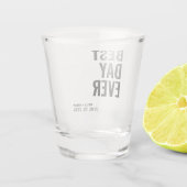 Moderne beste dag ooit bruiloft gunst shot glas (Achterkant)