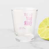 Moderne beste dag ooit bruiloft gunst shot glas (Achterkant)