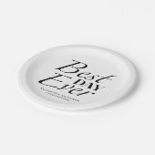 Moderne beste dag ooit | Zwart-wit bruiloft Papieren Bordje (Gekanteld)