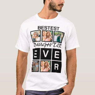 Moderne beste dochter ooit 5 fotocollage t-shirt