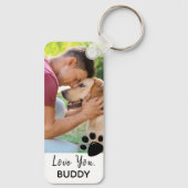 Moderne BESTE DOG DAD Paw Prins 2 Foto's Naam Sleutelhanger (Achterkant)