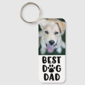 Moderne BESTE DOG DAD Paw Prins 2 Foto's Naam Sleutelhanger (Voorkant)