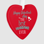 Moderne Beste Echtgenoot Ooit Valentijnsdag Rood Ornament (voorkant)