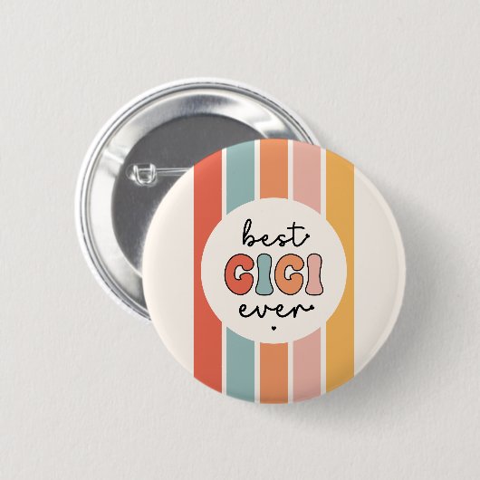 Moderne beste Gigi ooit Schattigee Retro oma Ronde Button 5,7 Cm (Voorkant /achterkant)