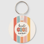 Moderne beste Gigi ooit Schattigee Retro oma Sleutelhanger (Achterkant)