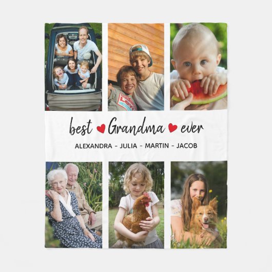 Moderne beste grootmoeder ooit 6 Foto aangepast Fleece Deken (Voorkant)