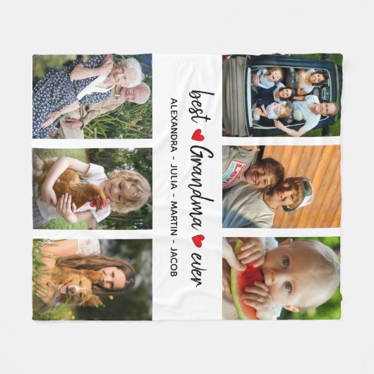 Moderne beste grootmoeder ooit 6 Foto aangepast Fleece Deken (Voorkant (Horizontaal))