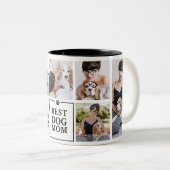 Moderne beste hond mam 7-foto collage tweekleurige koffiemok (Voorkant rechts)