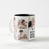 Moderne beste hond mam 7-foto collage tweekleurige koffiemok (Voorkant links)
