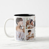 Moderne beste hond mam 7-foto collage tweekleurige koffiemok (Links)