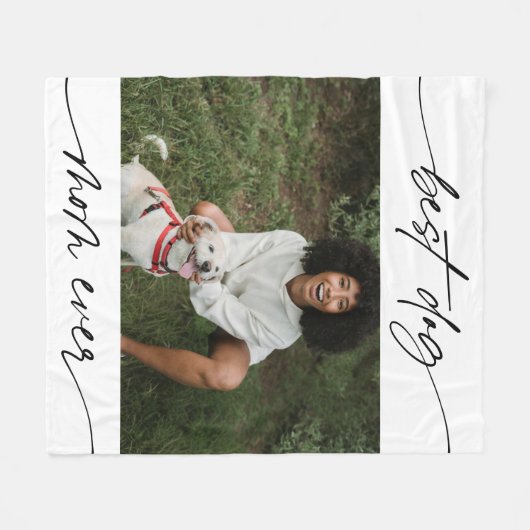 Moderne Beste Hond Mama Ooit Foto Handgeschreven S Fleece Deken (Voorkant (Horizontaal))