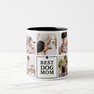 Moderne Beste Hond Moeder 7-Foto Collage Tweekleurige Koffiemok