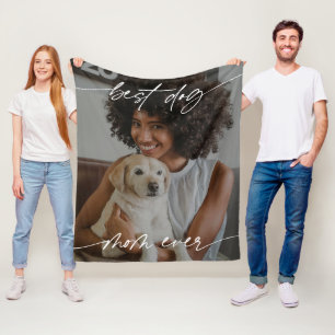 Moderne Beste Hond Moeder Ooit Foto Dark Overlay S Fleece Deken