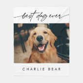 Moderne Beste Hond Ooit Foto Handgeschreven Script Fleece Deken (Voorkant)