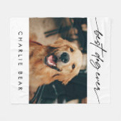 Moderne Beste Hond Ooit Foto Handgeschreven Script Fleece Deken (Voorkant (Horizontaal))