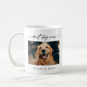 Moderne Beste Hond Ooit Foto Handgeschreven Script Koffiemok (Links)