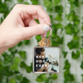 Moderne Beste Hond Ooit Foto Keepsake Sleutelhanger (Hand)