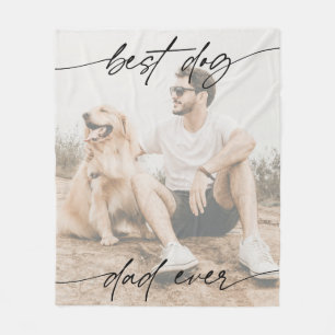 Moderne Beste Hond Ooit Foto White Overlay Script Fleece Deken