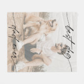 Moderne Beste Hond Ooit Foto White Overlay Script Fleece Deken (Voorkant (Horizontaal))