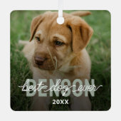 Moderne Beste Hond Ooit Huisdier Foto Metalen Ornament (Voorkant)