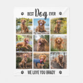 Moderne beste hond ooit White Photo Collage Fleece Deken (Voorkant)