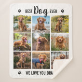 Moderne beste hond ooit White Photo Collage Sherpa Deken (Voorkant)