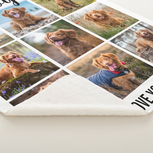 Moderne beste hond ooit White Photo Collage Sherpa Deken (3/4)