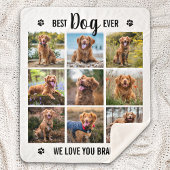 Moderne beste hond ooit White Photo Collage Sherpa Deken