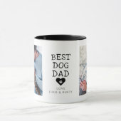 Moderne "Beste Hond Pap" Poot In Hart 2-foto Mok (Midden)