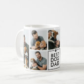 Moderne Beste Hond Papa 7-Foto Collage Koffiemok (Voorkant links)