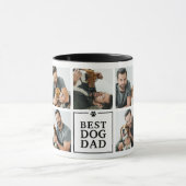 Moderne Beste Hond Papa 7-Foto Collage Mok (Midden)