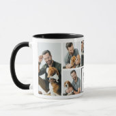 Moderne Beste Hond Papa 7-Foto Collage Mok (Links)