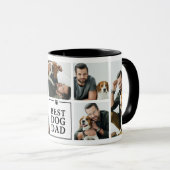 Moderne Beste Hond Papa 7-Foto Collage Mok (Voorkant rechts)