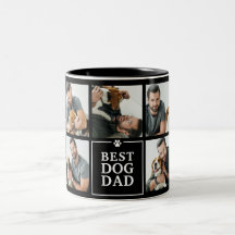 Moderne Beste Hond Papa 7-Foto Collage Tweekleurig