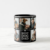 Moderne Beste Hond Papa 7-foto Collage Two-Tone Ko Tweekleurige Koffiemok (Center)